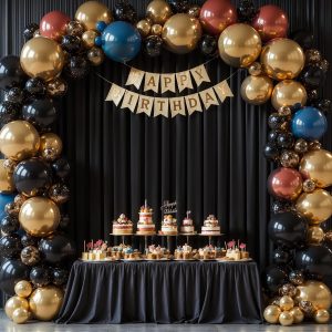 Black Backdrop Curtain for Wedding Parties - Image 3