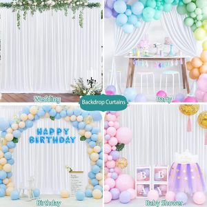 Backdrop Curtain for Wedding Parties 3x3m White ,black - Image 5