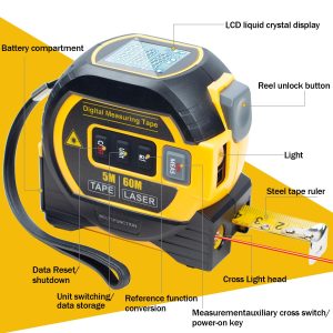 3 In 1 Digital Measuring Tape Laser(40/60m) - Image 3