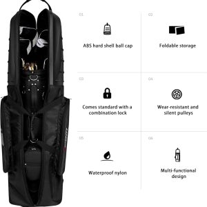 PGM Golf Travel Bags for Airlines with Wheels Golf Clubs Hard Case Foldable - Image 3