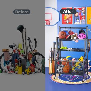 Garage Sports Equipment Organizer,Ball Storage Rack Sports Equipment  Organizer - Image 4