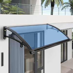 Door and Window Canopy Awning,  Aluminum Bracket  with   rain gutter,size:  60x150,80x150,100x150cm,clear or grey - Image 1