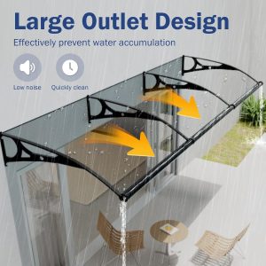 Awning for Door Entrance, Window Awnings Exterior with Aluminum Bracket 1.2m/2.4m or Cut To Size - Image 2