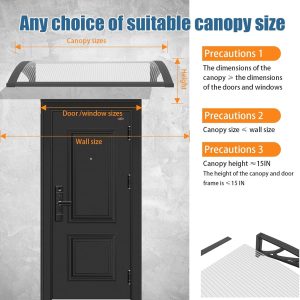 Awning for Door Entrance, Window Awnings Exterior with Aluminum Bracket 1.2m/2.4m or Cut To Size - Image 4