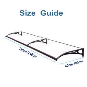 Awning for Door Entrance, Window Awnings Exterior with Aluminum Bracket 1.2m/2.4m or Cut To Size - Image 6