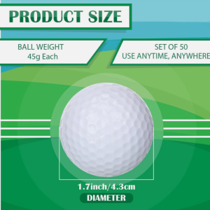 50 Pcs Solid Rubber Practice Golf Balls 45G for Indoor Outdoor Training - Image 4