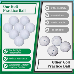 50 Pcs Solid Rubber Practice Golf Balls 45G for Indoor Outdoor Training - Image 3