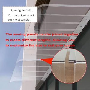 Polycarbonate Window Door Awning Spliced Canopy Transparent Outdoor Awning  40 x50-200cm - Image 5