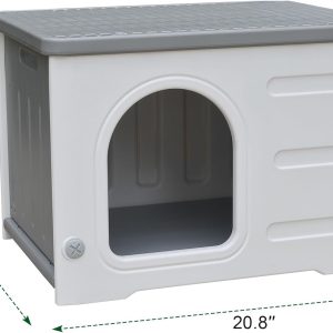 Waterproof Outdoor Cat House, Plastic Cat House for Outdoor Cats Feral Cat House - Image 6