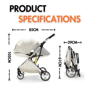 Infant Newborn Pram Stroller with Reversible Seat - Image 10