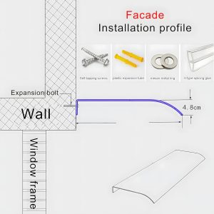 Canopy, Door Awning, Window Awning 50x120cm - Image 5