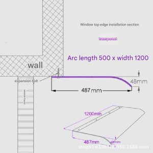 Canopy, Door Awning, Window Awning 50x120cm - Image 3