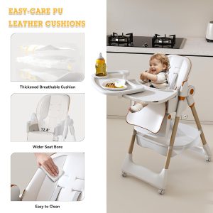 Baby and toddler high chair with removable tray and adjustable backrest - Image 5
