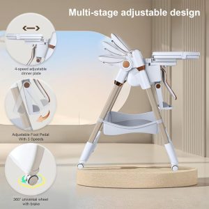 Baby and toddler high chair with removable tray and adjustable backrest - Image 6