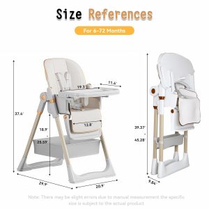 Baby and toddler high chair with removable tray and adjustable backrest - Image 8