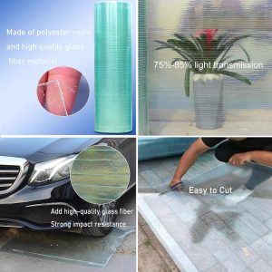Polycarbonate Roofing Panel, Glass Fiber Panel Shatterproof, Strong Impact, Easy to Bend and Cut (Color : Clear, Size : 1 m,12m,10-30m) - Image 3