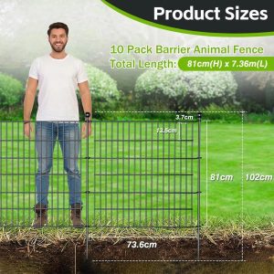 Metal Garden Fence ,Heavy Duty Garden Fence with Gate 6/8/10/20 Panels - Image 8