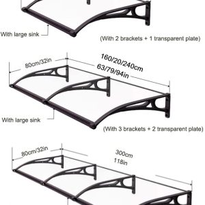 Door Window Awning Canopy Awning 120/150/200cm OR Cut to Size - Image 7