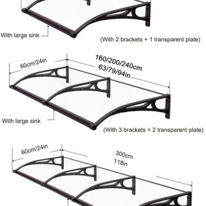 Door Window Awning Canopy Awning 120/150/200cm OR Cut to Size - Image 8