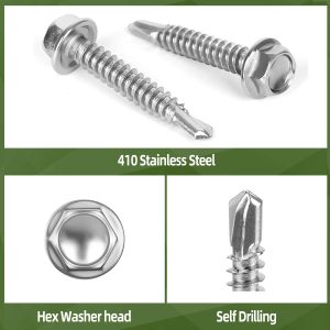 Self Tapping Screws For Polycarbonate Sheets 401 Stainless steel 50 Packs - Image 4