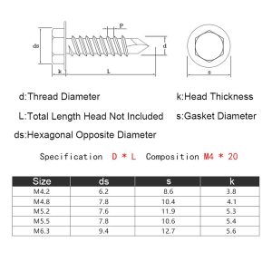 Self Tapping Screws For Polycarbonate Sheets 401 Stainless steel 50 Packs - Image 5