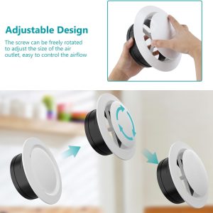 Adjustable Round Air Vent , Ceiling Air Vent Cover 10cm - Image 3
