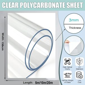 3mm/156cm Transparent Polycarbonate Panel, Polycarbonate Roofing Panel 156cm Wide - Image 2