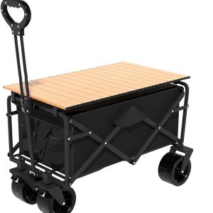 Folding Wagon Cart, Large Capacity Foldable Beach Wagon - Image 1