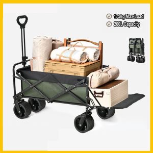 Folding Wagon Cart, Large Capacity Foldable Beach Wagon - Image 2