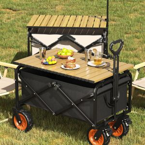 Folding Wagon Cart,  Large Capacity Foldable Beach Wagon - Image 4
