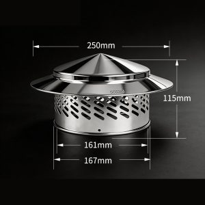 Chimney Rain Cap Cover Stainless Steel 160mm - Image 3