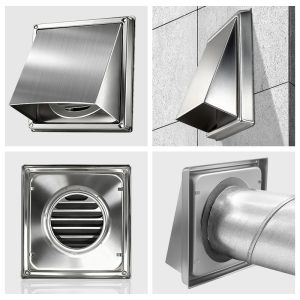 Cowl Wall Vent Cover, Dryer Vent Cap, 304 Stainless Steel -125mm / 150mm - Image 4