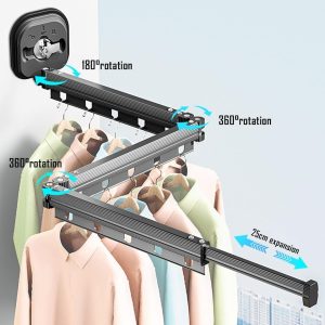 3 Foldings Clothes Drying Rack, Aluminum Alloy Rotating Clothes Hanger - Image 3