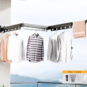 3 Foldings Clothes Drying Rack, Aluminum Alloy Rotating Clothes Hanger - Image 6