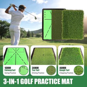 Golf Hitting Mat 3Pcs, Golf Practice Mat Swing Mat Set - Image 3