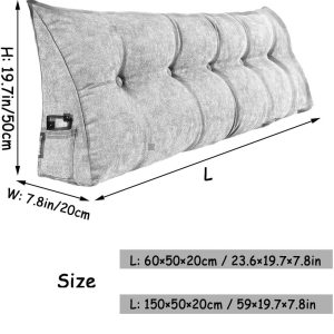 Soft Headboard Pillow,Bedside Reading Cushion,Triangular Headboard Pillow,Large/Small - Image 4