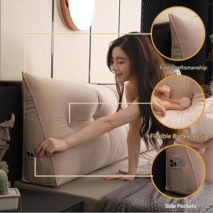 Soft Headboard Pillow,Bedside Reading Cushion,Triangular Headboard Pillow,Large/Small - Image 5