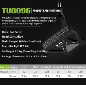 PGM Golf Club with Three Line Aiming Putter, Low Center of Gravity High Tolerance Precise Line Error - Image 8