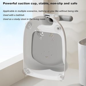 Baby Bath Seat, Children Shower Stool with Cartoon Motorcycle Shape - Image 4