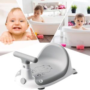 Baby Bath Seat, Children Shower Stool with Cartoon Motorcycle Shape - Image 6