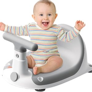 Baby Bath Seat, Children Shower Stool with Cartoon Motorcycle Shape - Image 5
