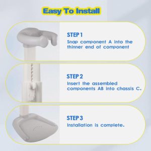 Baby Shower Stand, Adjustable Bath Shower Standing Support - Grey - Image 6