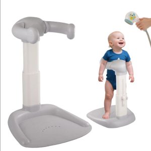 Baby Shower Stand, Adjustable Bath Shower Standing Support - Grey - Image 3