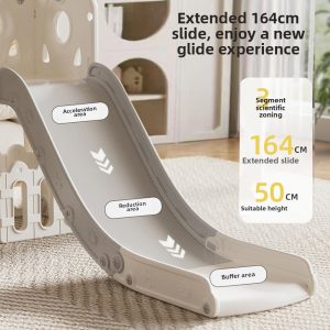 9 in 1 Kids Slide Set Ladder, Telescope, Basketball Hoop Playset - Image 5
