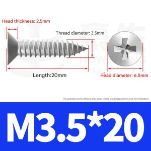 50pcs Phillips Flat Head Wood Screws, Stainless Steel self tapping Screws - Image 4