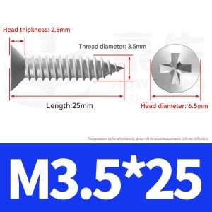 50pcs Phillips Flat Head Wood Screws, Stainless Steel self tapping Screws - Image 5