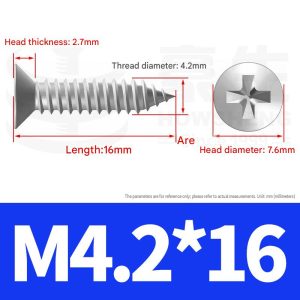 50pcs Phillips Flat Head Wood Screws, Stainless Steel self tapping Screws - Image 3