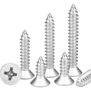 50pcs Phillips Flat Head Wood Screws, Stainless Steel self tapping Screws - Image 1