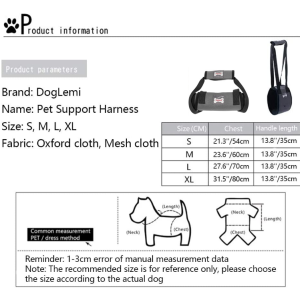 Dog Lift Harness Dog Support Sling Aid Mobility S/M/L/XL - Image 2