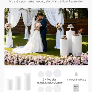 Wedding Cake Flower Display Stand, Pedestal Stands, Thickened PVC Round Pedestal Display Plinth Pillars for Wedding Birthday Art Decor - Image 5